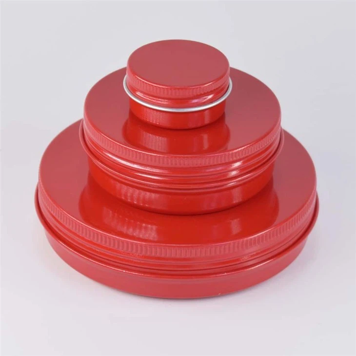 100*25 130mm Red Customized Printing Aluminum Box With Cap For Candy